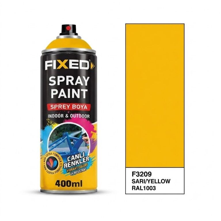 SGS F3209 SPREY BOYA AKRİLİK TAXI  SARI RAL1003 320GR 400ML