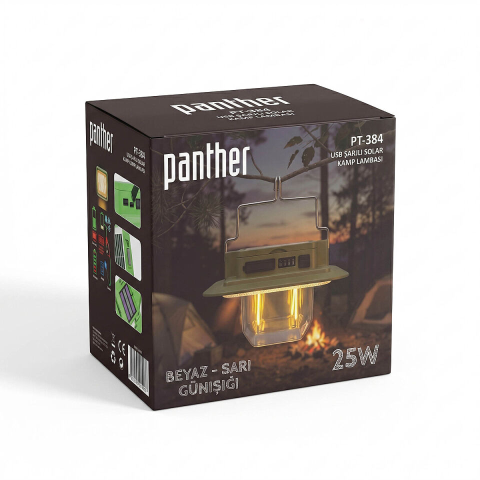 PANTHER  PT-384  USB ŞARJLI SOLAR KAMP LAMBASI