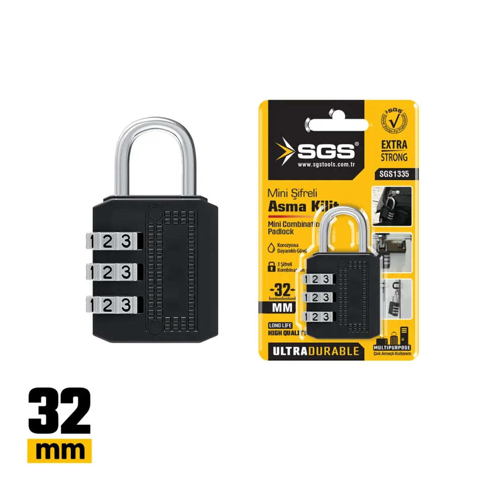 SGS1335 ŞİFRELİ ASMA KİLİT 32MM