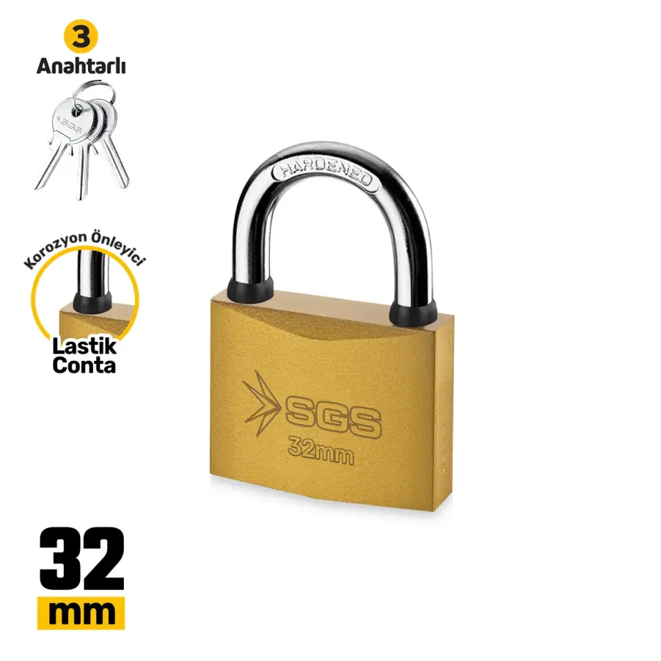 SGS1342 ASMA KİLİT SARI BOYALI 32MM