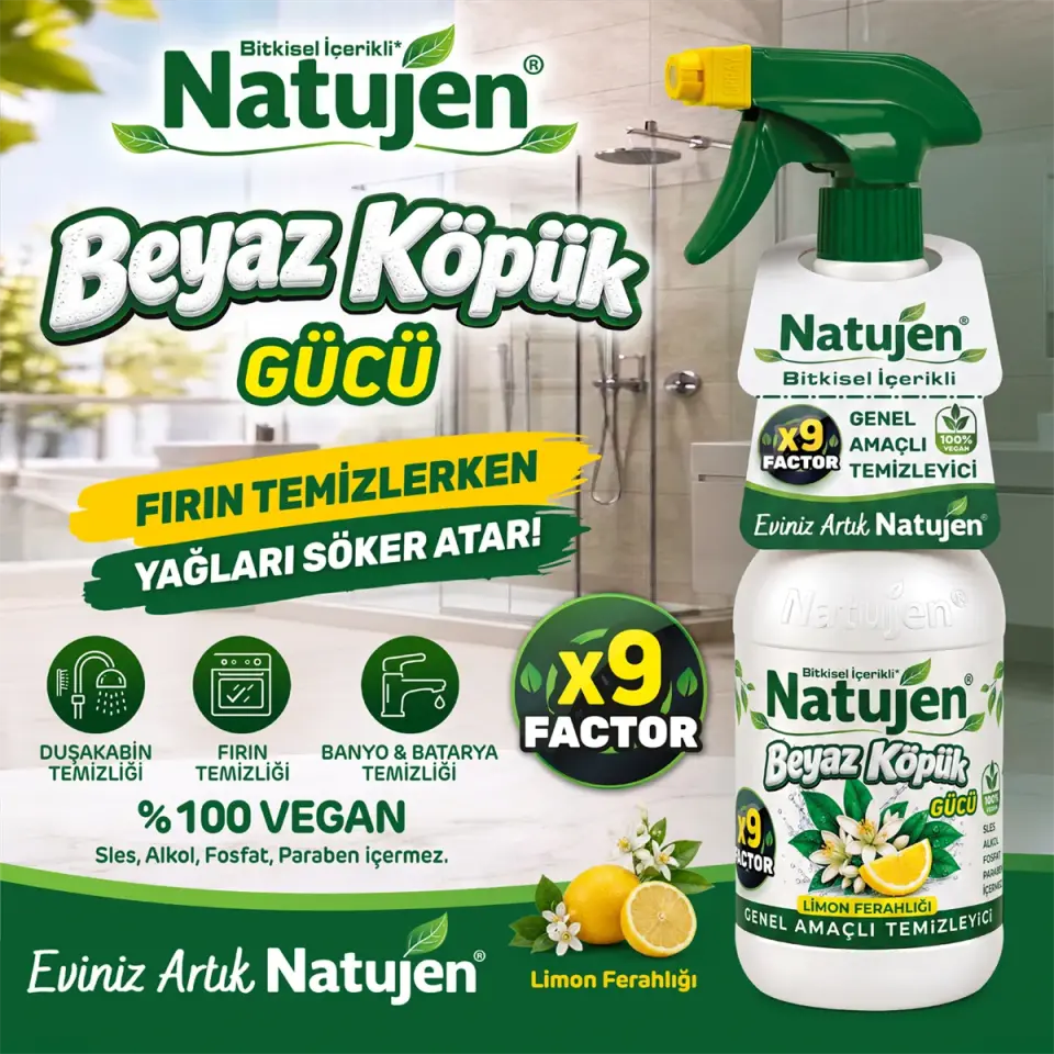 SGSN101 NATUREL GENEL AMAÇLI TEMİZLEYİCİ BEYAZ KÖPÜK GÜCÜ 1000ML