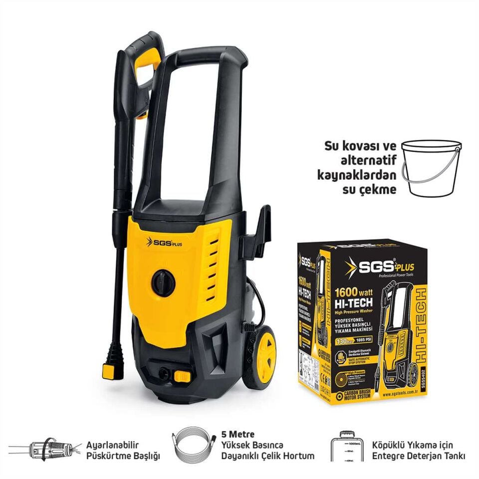 SGS5402 YÜKSEK BASINÇLI YIKAMA MAKİNESİ 1600 WATT 130BAR