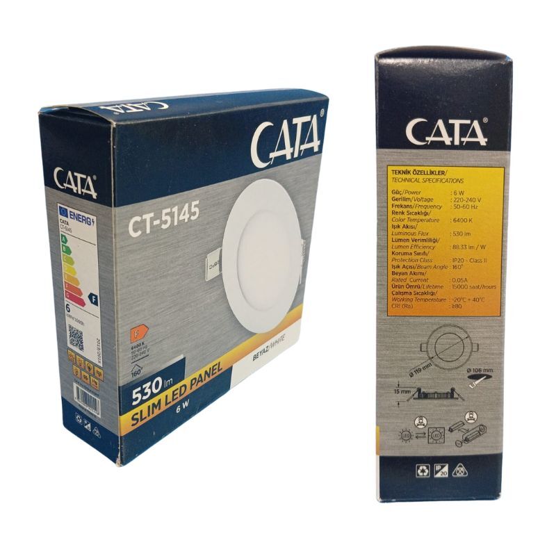 CATA CT-5145B 6W SLİM LED PANEL BEYAZ