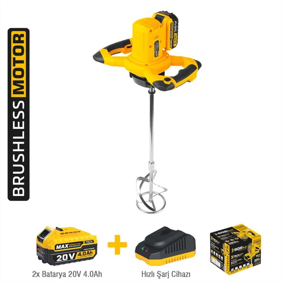 SGS5440 AKÜLÜ KARIŞTIRICI MIXER 20V 2*4,0AH KÖMÜRSÜZ MOTOR