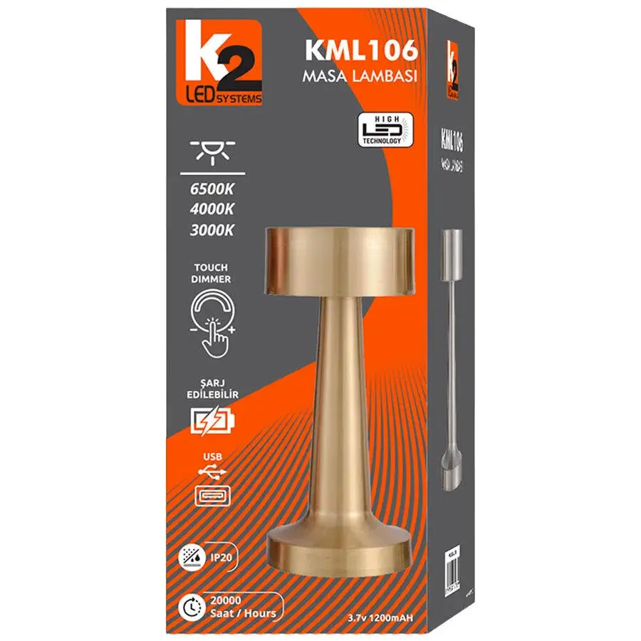 KML106 DOKUNMATİK GÜMÜŞ MASA LAMBASI
