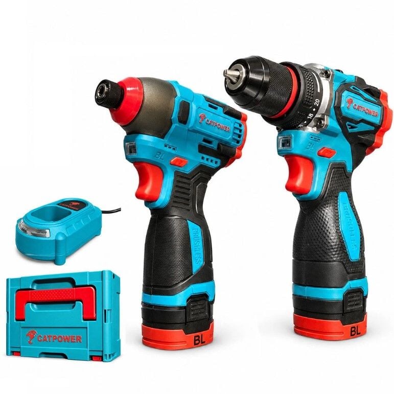 CAT 5161 KÖMÜRSÜZ LİON AKÜLÜ 2Lİ KOMBO SET MATKAP+TGORKLU VİDALAMA