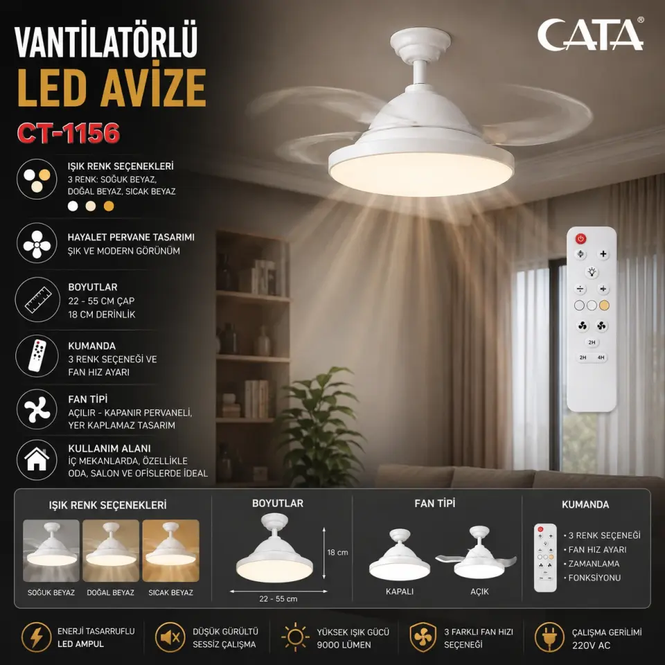 CT-1156 DOLUNAY FAN LED AMPUL(HAYALET PERVANELİ)(BEYAZ)