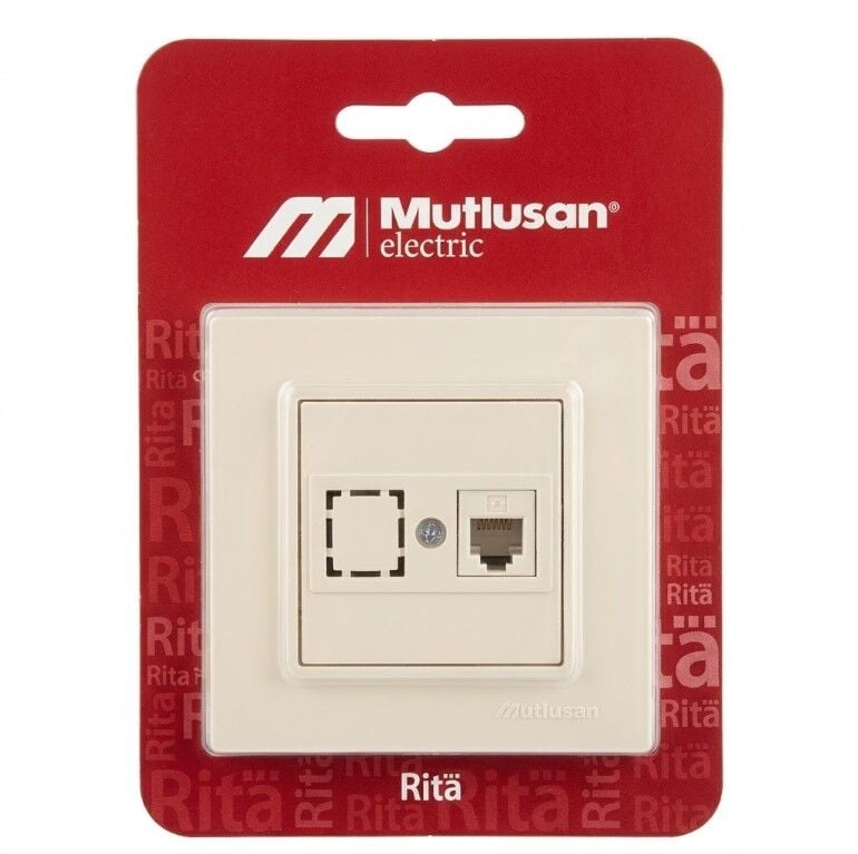 MUTLUSAN RİTA TELEFON PRİZİ 1*RJ11 BEYAZ BLİSTERLİ  2220 125 0101B