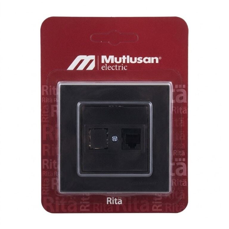 MUTLUSAN RİTA TELEFON PRİZİ 1*RJ11 FÜME BLİSTERLİ  2220 125 0195B
