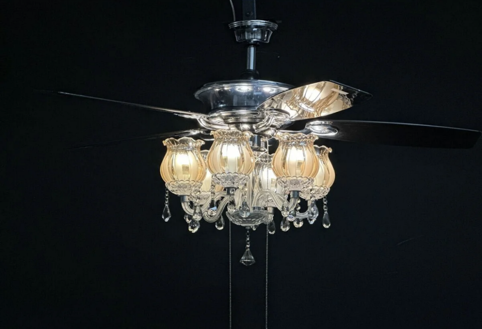 AVİZE TAVAN VANTİLATÖRÜ KRİSTAL