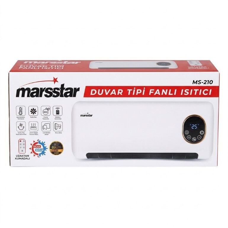 MARSSTAR MS-210 DUVAR TİPİ FANLI ISITICI 2000W KUMANDALI