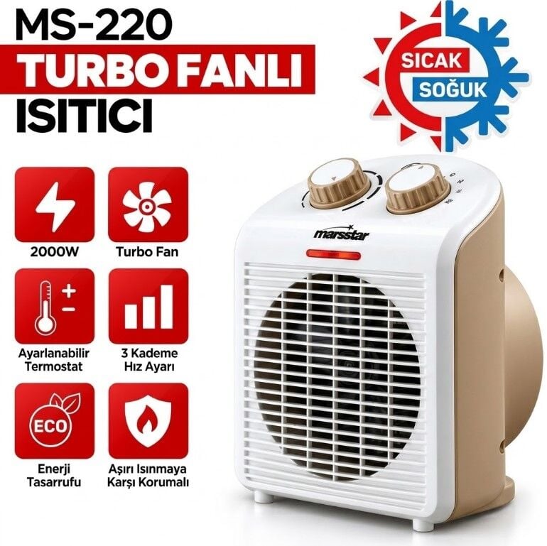 MARSSTAR MS-220 FANLI ISITICI 2000W 3 KADEME