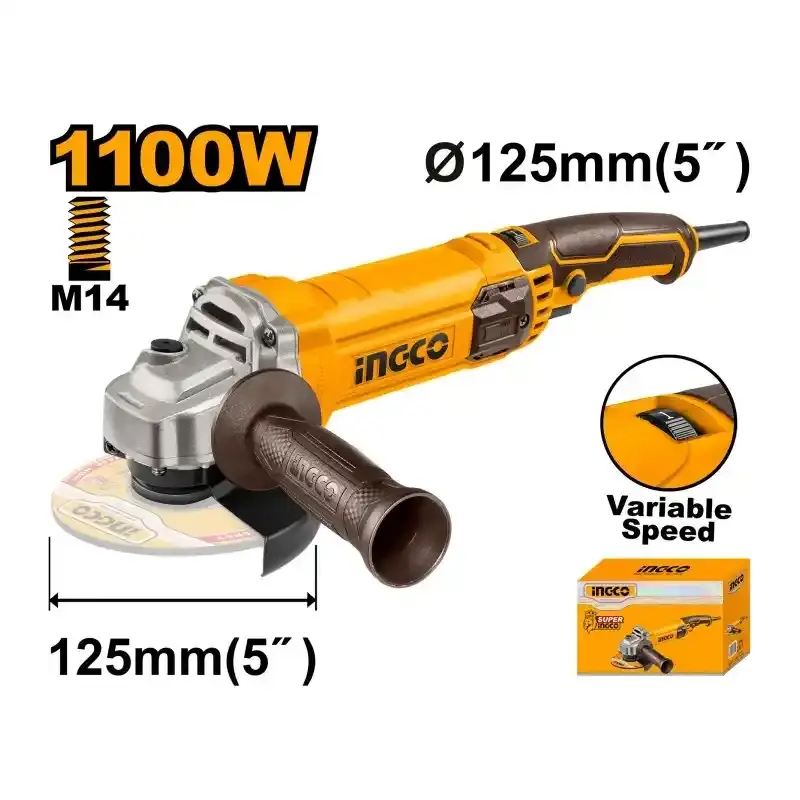 İNGCO ING-AG1100385E AVUÇ TAŞLAMA 125MM 1100WATT DEVİR AYARLI