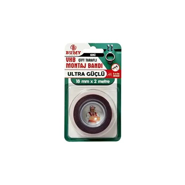 BUMY VHB MONTAJ BANDI 18MM*2MT GRİ
