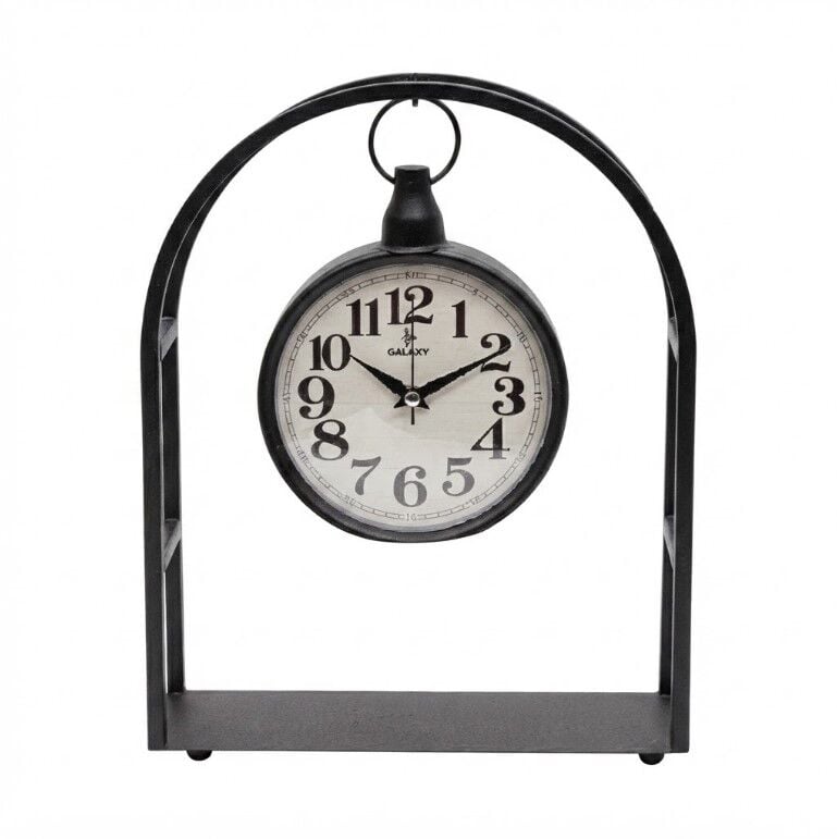 GALAXY AYP-833-1 ELİPS MASA SAATİ SİYAH 28,5*38CM