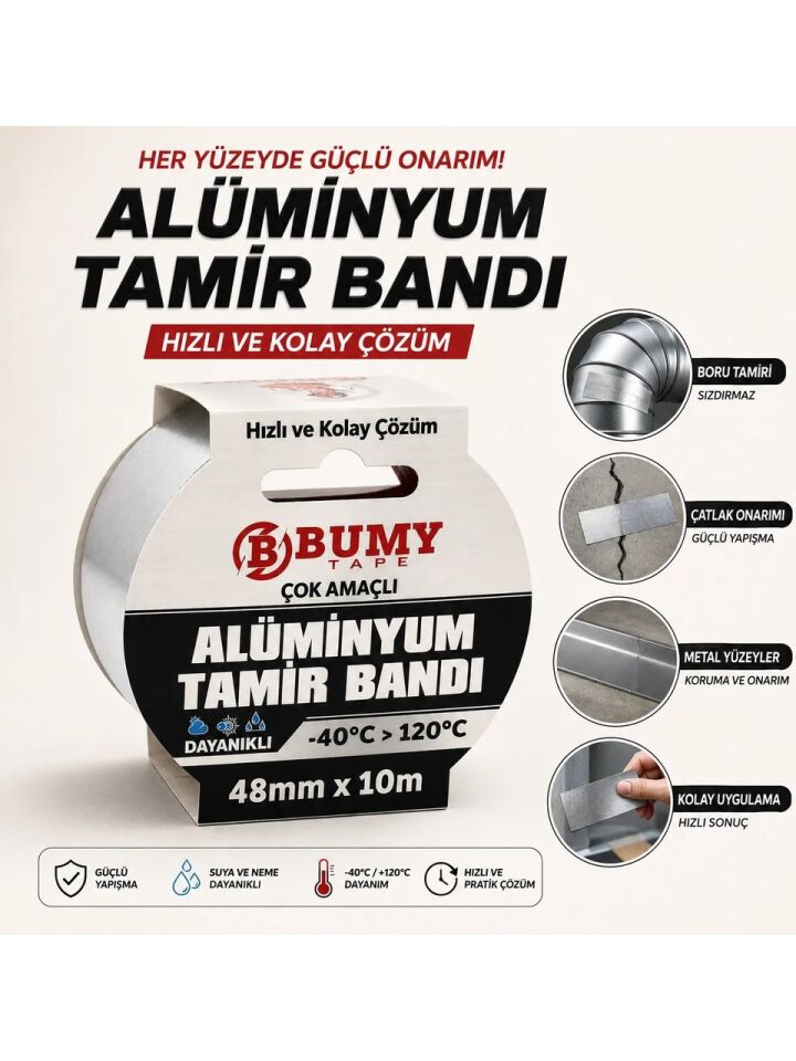 BUMY ÇOK AMAÇLI ALÜMİNYUM TAMİR BANDI 48MM*10MT