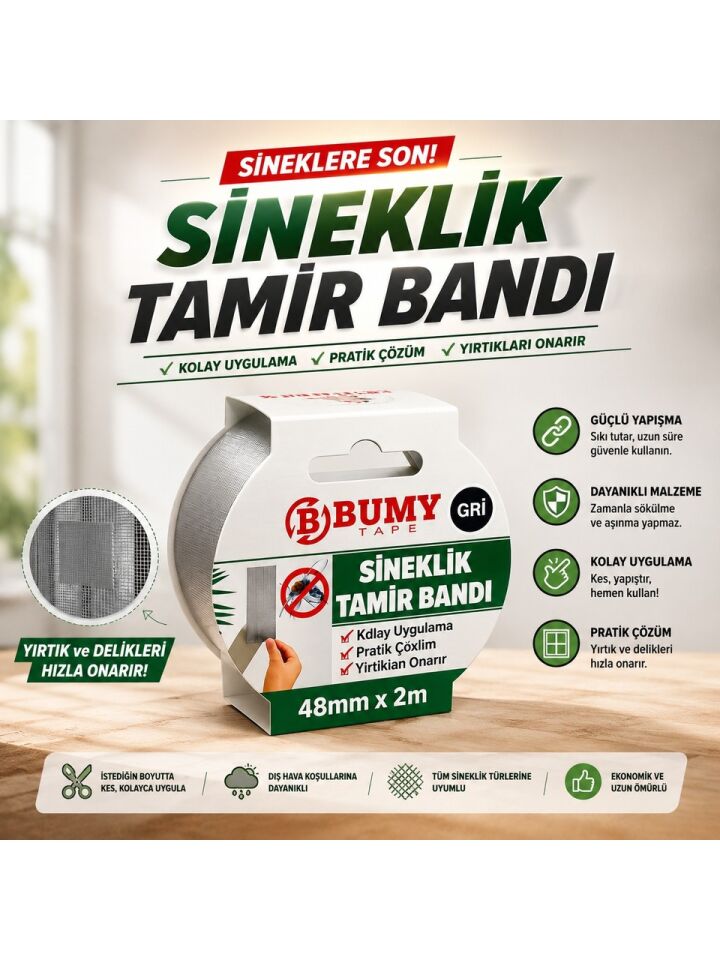 BUMY TAPE SİNEKLİK TAMİR BANDI 48MM*2MT