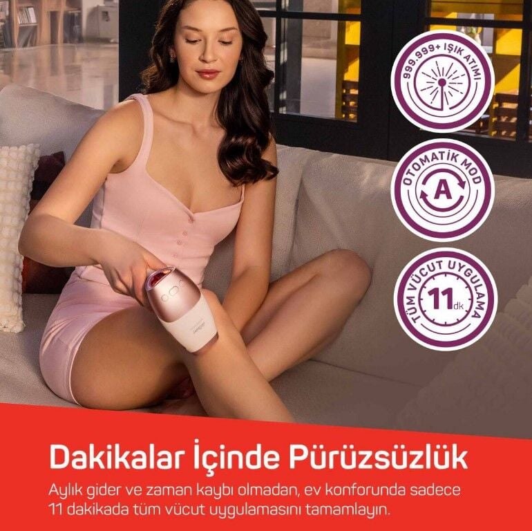 AR5178-02 ARZUM SATEEN TOUCH PRO IPL TÜY ALMA SİSTEMİ BEYAZ