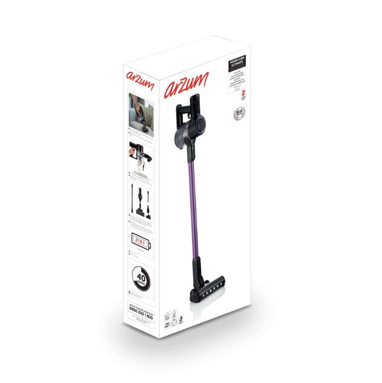 AR4206-M ARZUM MAGICLEAN ULTIMATE DİKEY ŞARJLI SÜPÜRGE MOR