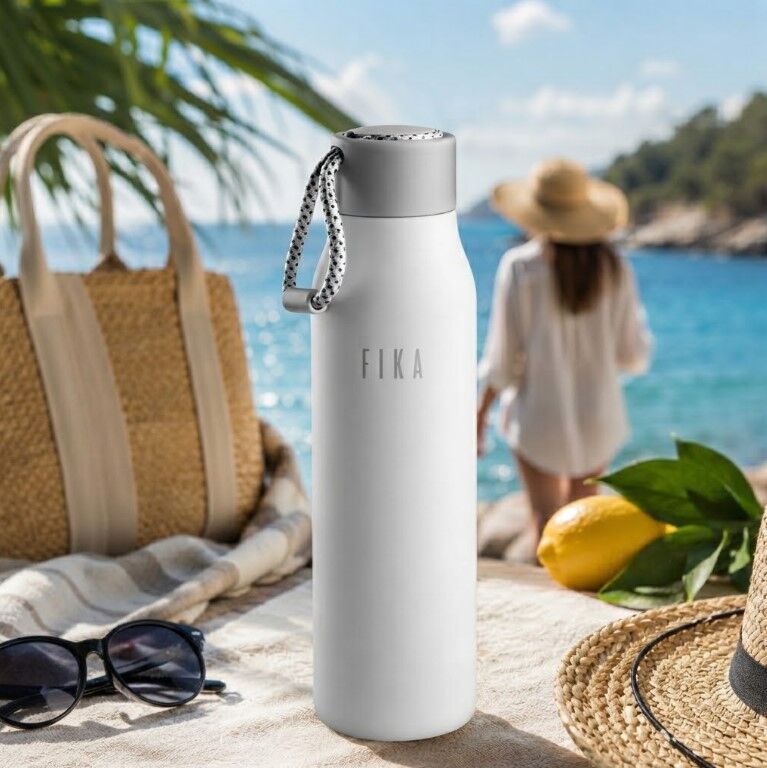 ANSAN D-NEOVF0602 FİKA RENTO VAKUMLU TERMOS ŞİŞE 600ML BEYAZ