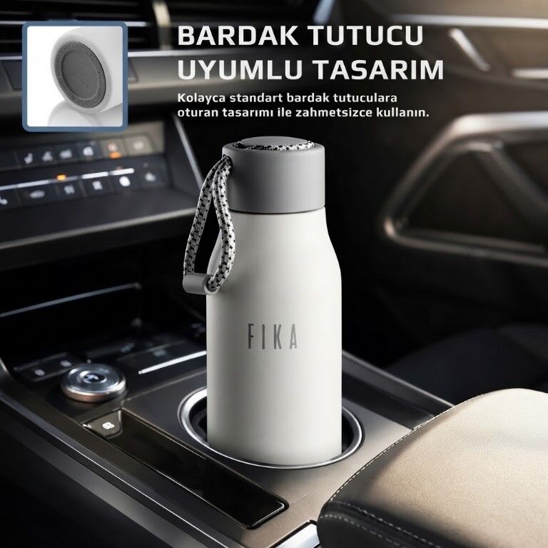 ANSAN D-NEOVF0602 FİKA RENTO VAKUMLU TERMOS ŞİŞE 600ML BEYAZ