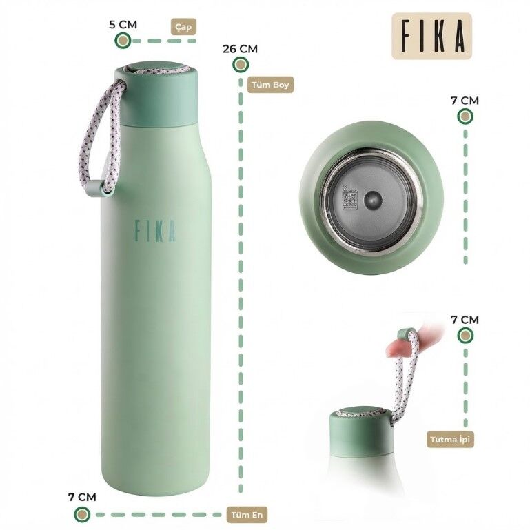 ANSAN D-NEOVF0604 FİKA RENTO VAKUMLU TERMOS ŞİŞE 600ML MİNT YEŞİLİ