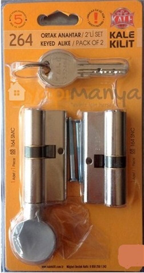 KALE KİLİT 264 İKİLİ PAS SİSTEM SN+SM BAREL SİLİNDİR 68 MM
