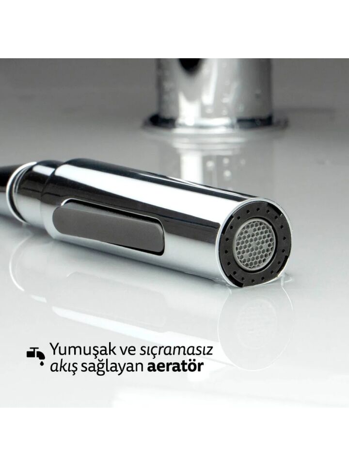 DEANTE MOMI ÇEKME SPİRALLİ MUTFAK BATARYASI KROM BKM 073N