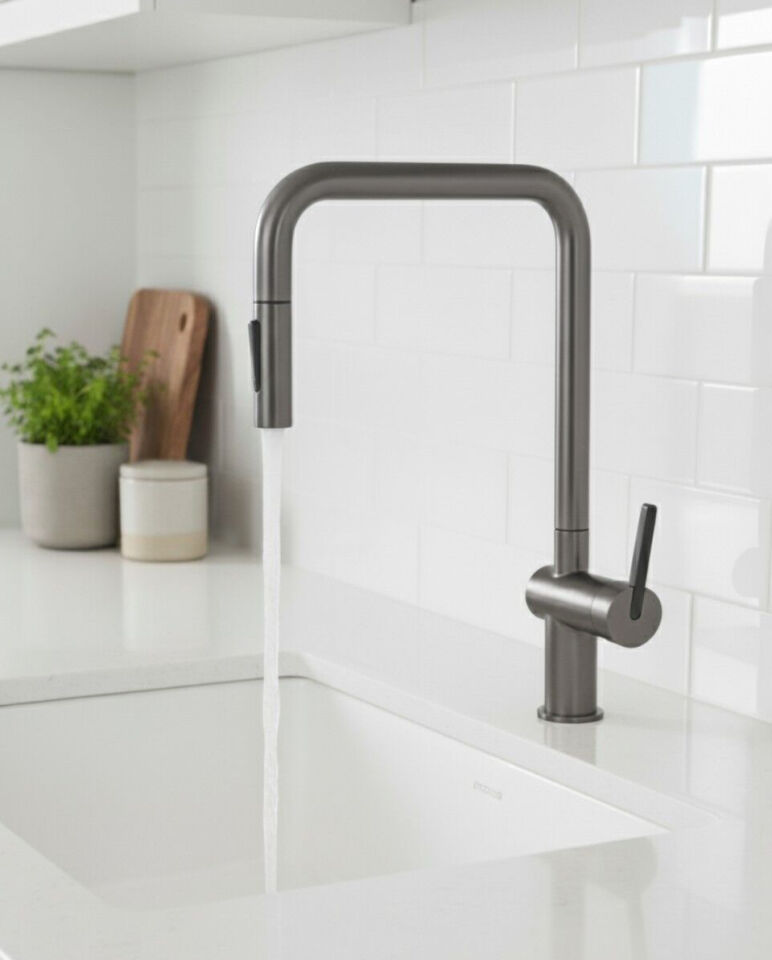 DEANTE MOMI ÇEKME SPİRALLİ MUTFAK BATARYASI TİTANYUM BKM D73N