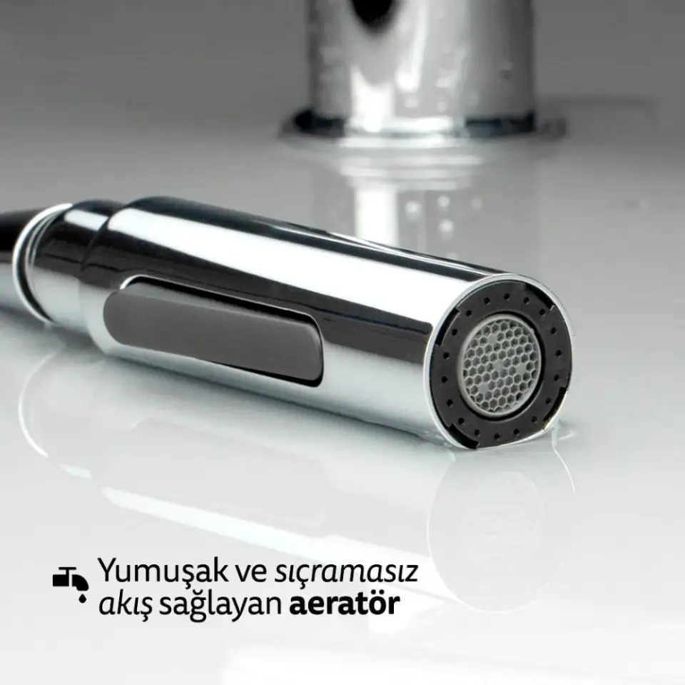 DEANTE MOMI ÇEKME SPİRALLİ MUTFAK BATARYASI TİTANYUM BKM D73N
