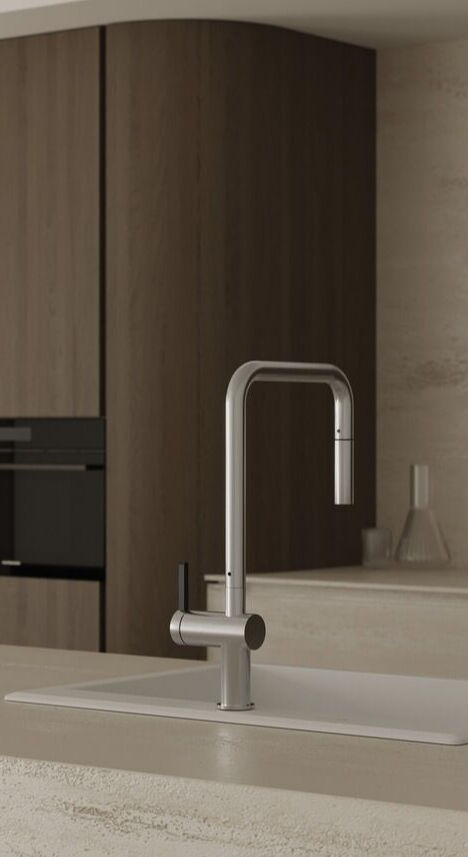 DEANTE MOMI ÇEKME SPİRALLİ MUTFAK BATARYASI BKM F73N FIRÇALANMIŞ ÇELİK