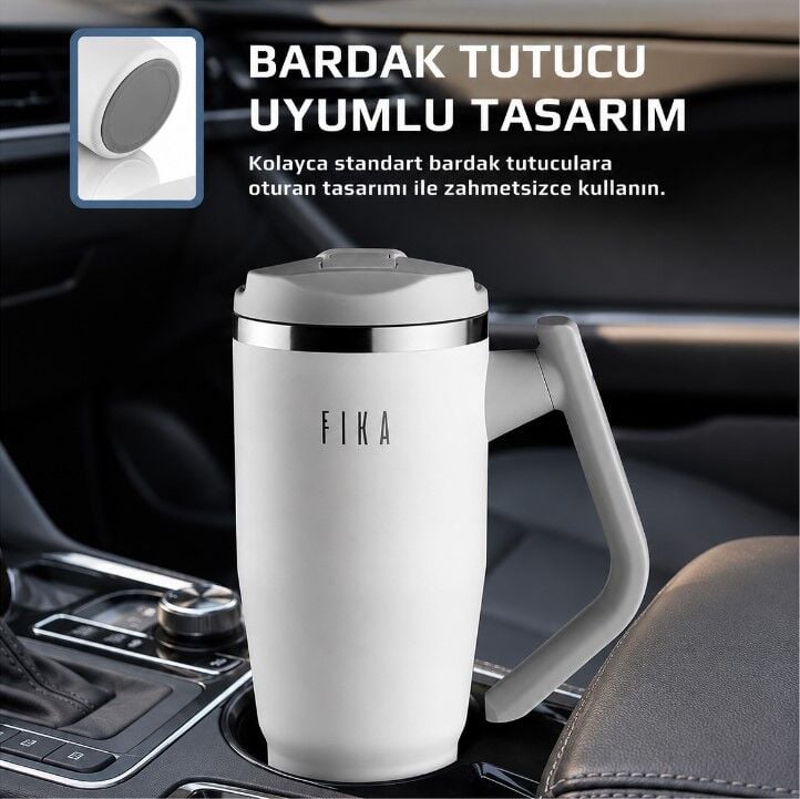 ANSAN D-NEOVF1202 FİKA LUMİ DÖNER KULPLU TERMOS 1200ML BEYAZ