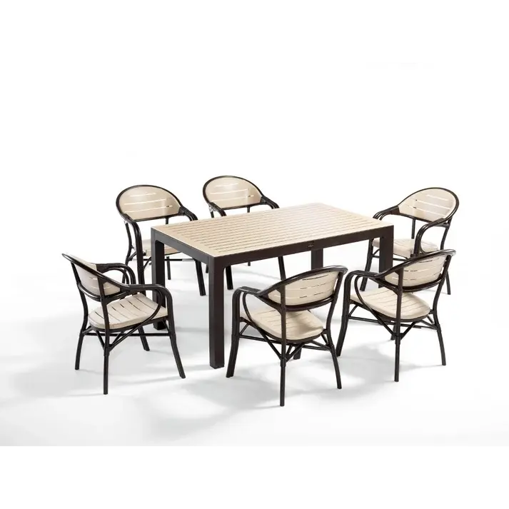 NOVUSSİ BAMBOO MASA SET 90*150 KAHVE CAPPUCCINO FAHİH PLS