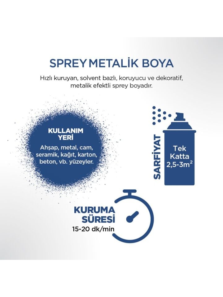 POLİSAN- METALİK MAVİ 355 SPREY BOYA