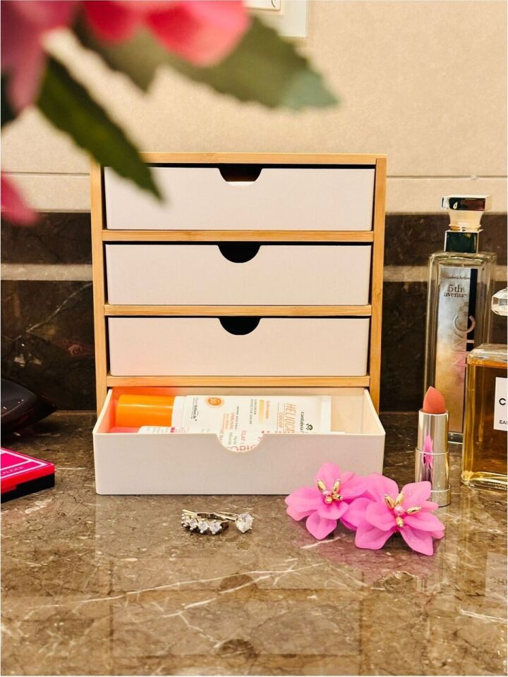 WENKEN UR-3473 BAMBU KÜÇÜK 4 ÇEKMECELİ DÜZENLEYİCİ