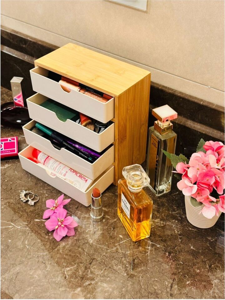 WENKEN UR-3473 BAMBU KÜÇÜK 4 ÇEKMECELİ DÜZENLEYİCİ