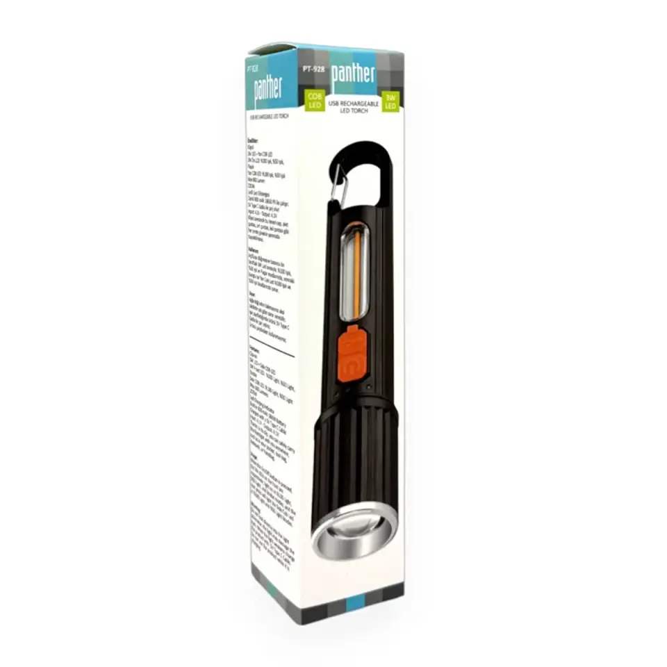 PANTHER PT-928 USB ŞARJLI EL FENERİ