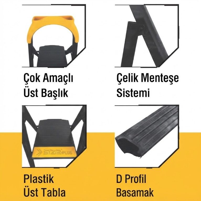 SGS1162 2+1 BASAMAKLI METAL MERDİVEN HOMESTEP