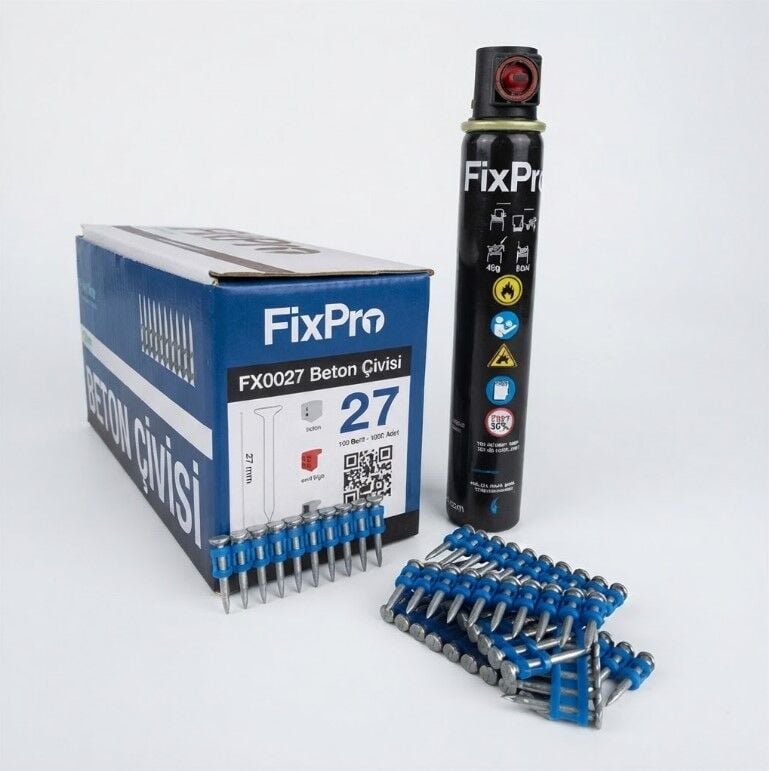 FX0027 FIXPRO 27MM BETON ÇİVİSİ+FXG165TG FIXPRO 165MM GAZ KARTUŞU